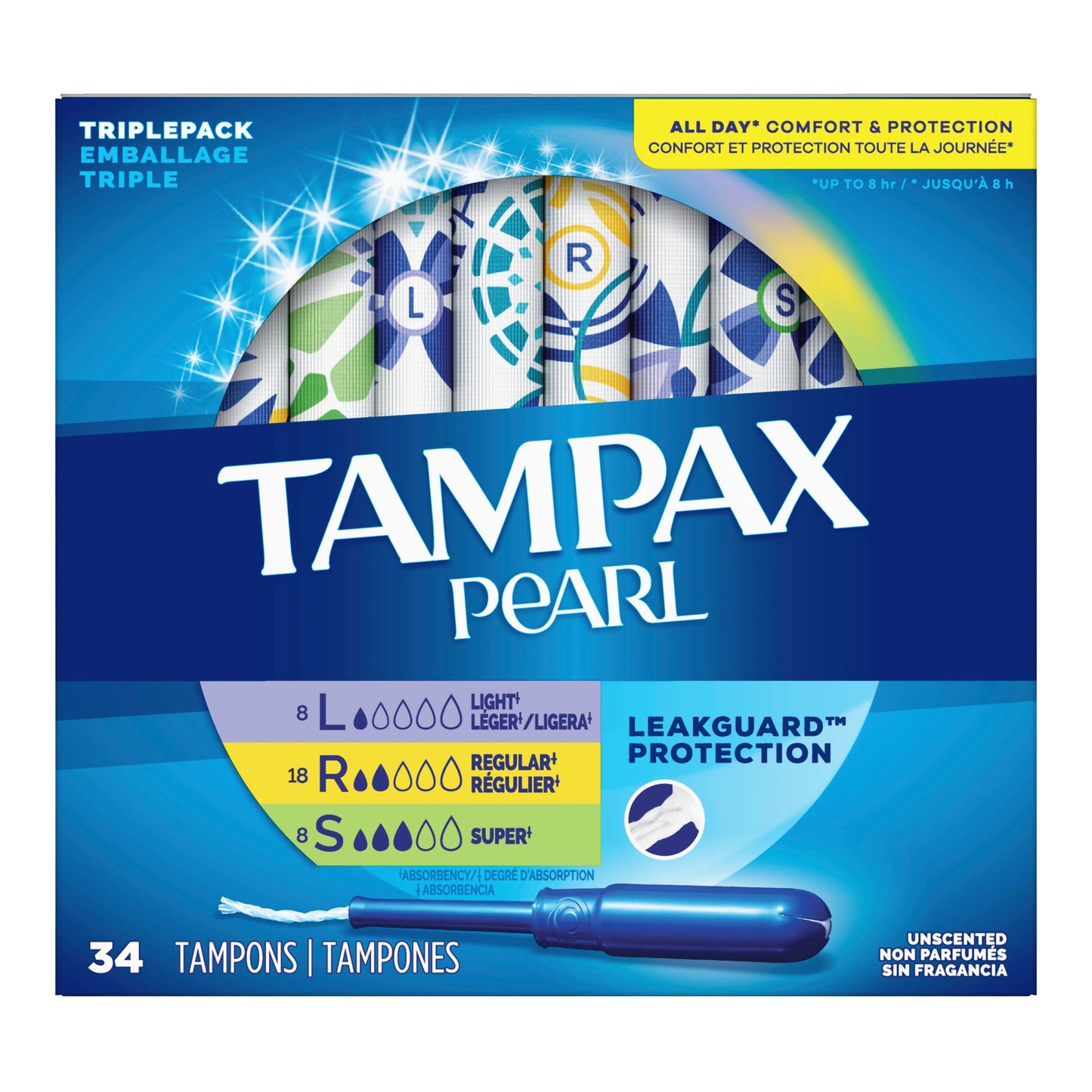 Tampax® Pearl Tampons Triple Pack, 34 ct. 07301071133