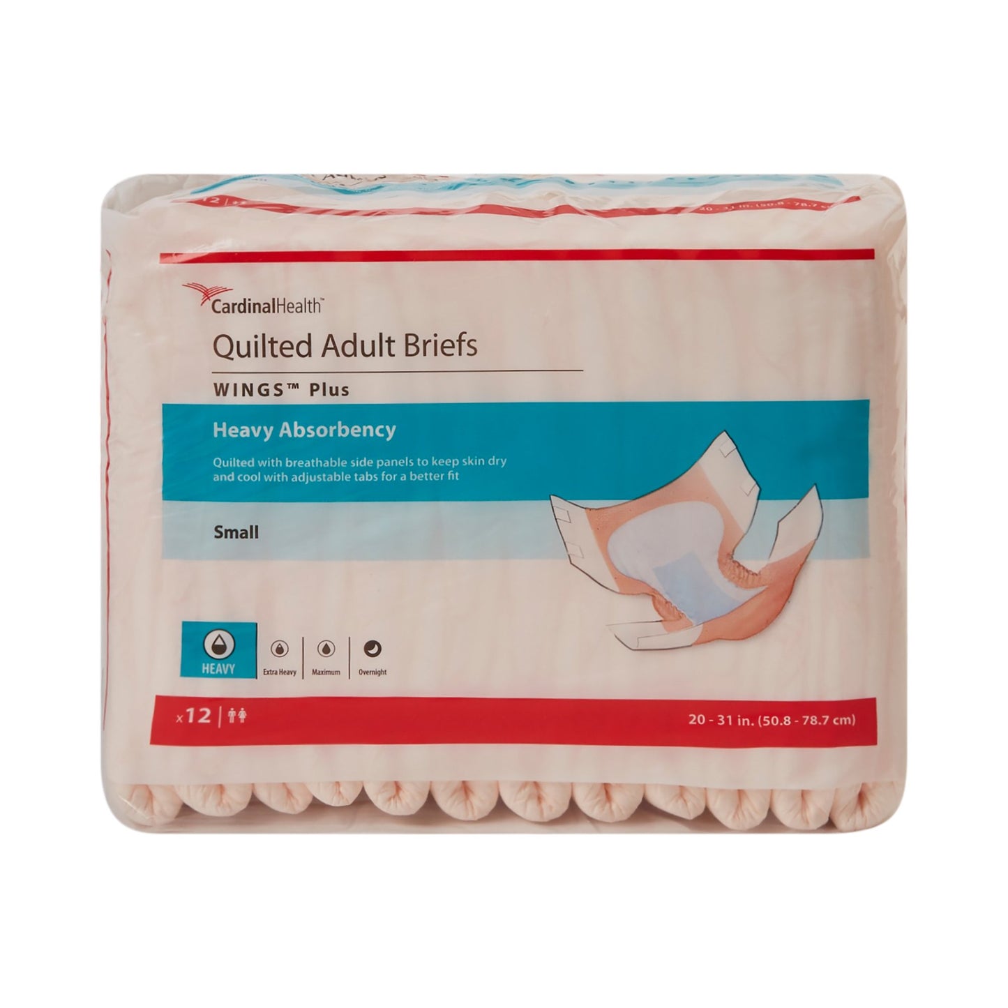 Wings™ Plus Heavy Absorbency Incontinence Brief, Small 66032A