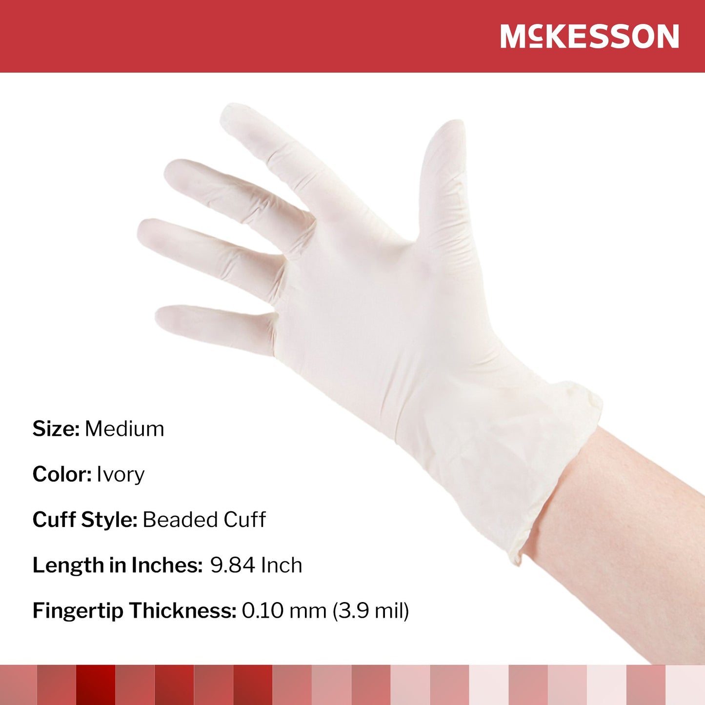 McKesson Stretch Vinyl Exam Glove, Medium, Ivory 14-816