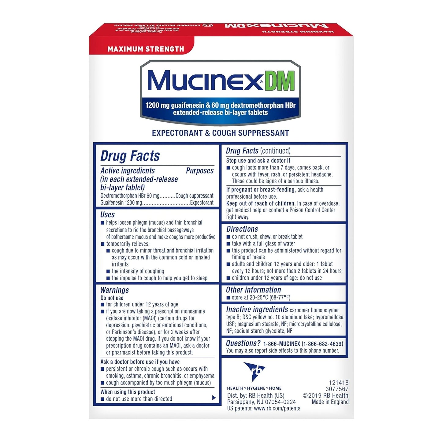 Mucinex® DM Cold and Cough Relief 63824007235