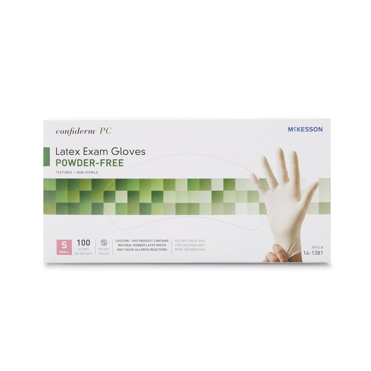 McKesson Confiderm® Latex Exam Glove, Small, Ivory 14-1381