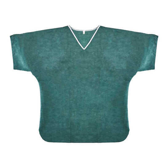 Patient Shirt SimplySoft® Small Green / White Without Pockets Short Sleeve Unisex 79709