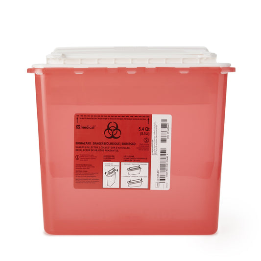 AP Line Biohazard Waste Container, 5.4 Quart, 12 x 4½ x 10-4/5 Inch FGAP5Q4RC001
