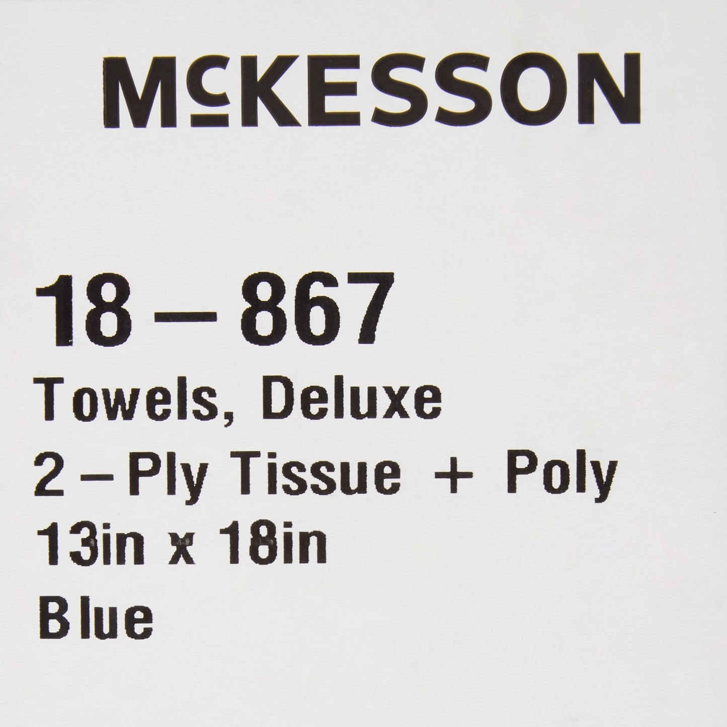 McKesson Nonsterile Blue Procedure Towels, 13 x 18 Inch 18-867