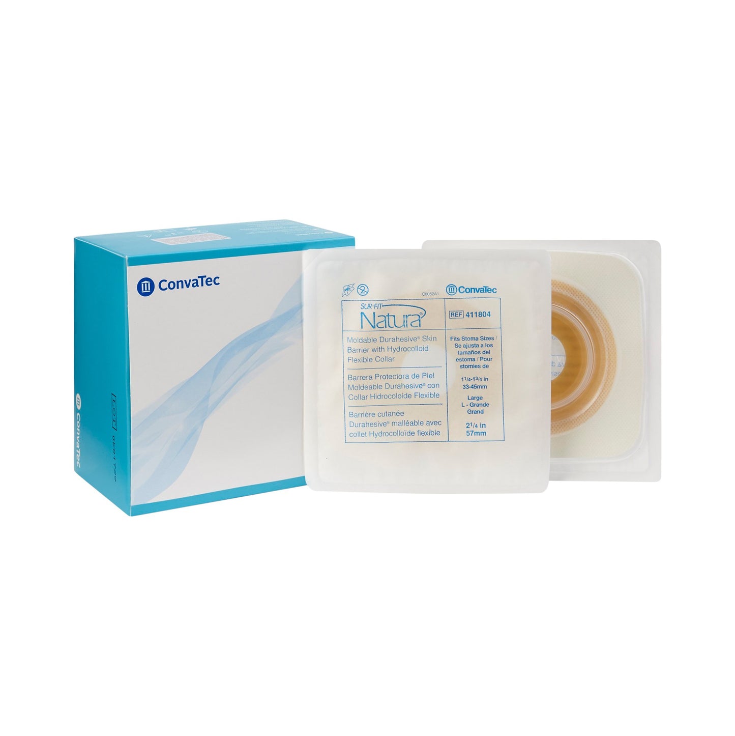 Sur-Fit Natura® Durahesive® Ostomy Barrier With 1¼-1¾ Inch Stoma Opening 411804