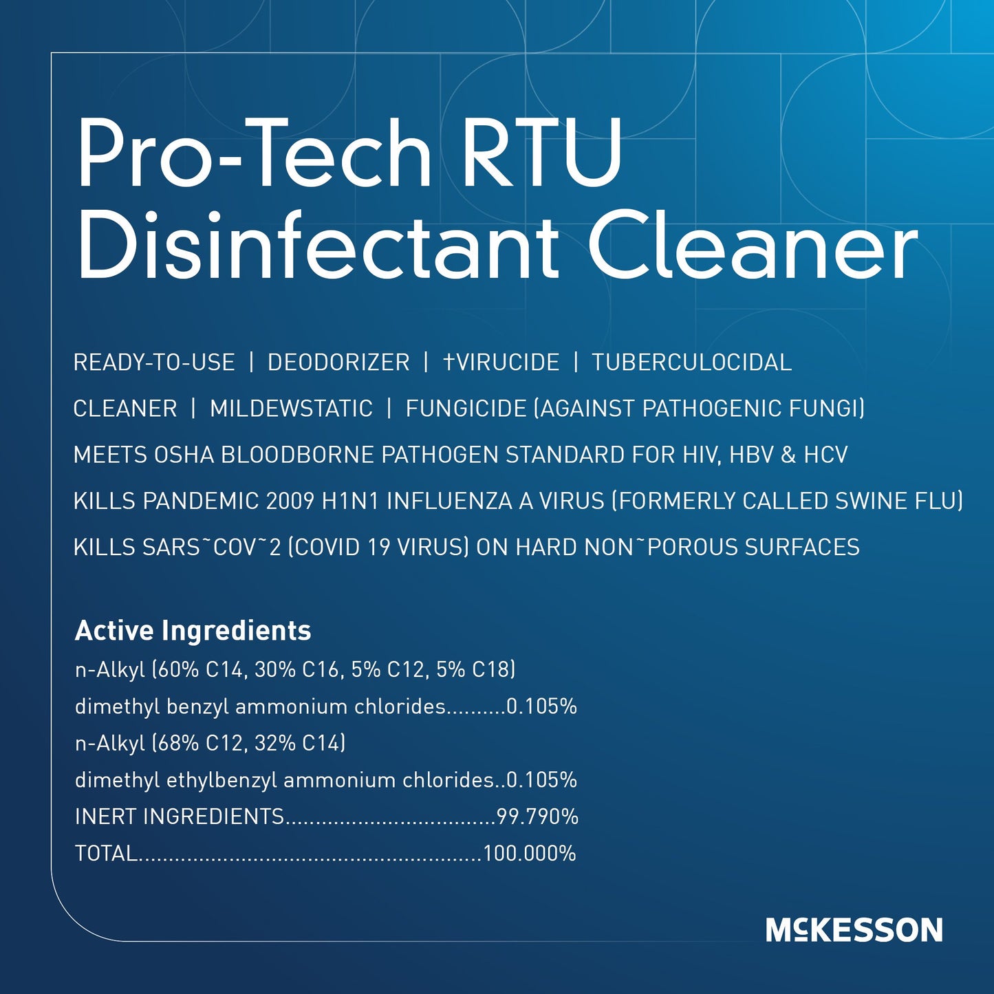 McKesson Pro-Tech Surface Disinfectant Cleaner Alcohol-Based Liquid Floral Scent 53-28561