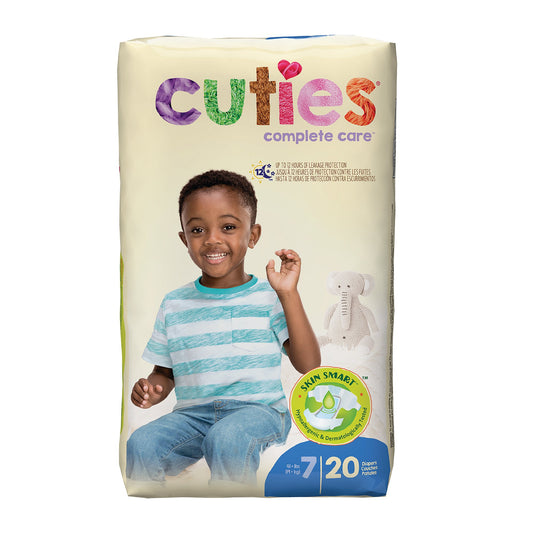 Unisex Baby Diaper Cuties® Complete Care Size 7 Disposable Heavy Absorbency - CRD701