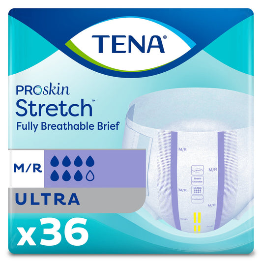 Unisex Adult Incontinence Brief TENA ProSkin Stretch™ Ultra Medium Disposable Heavy Absorbency - 67802