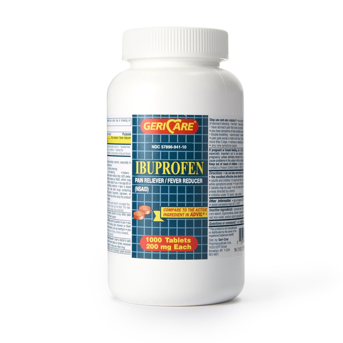 Pain Relief Geri-Care® 200 mg Strength Ibuprofen Tablet 1000 Per Bottle - 941-10-GCP