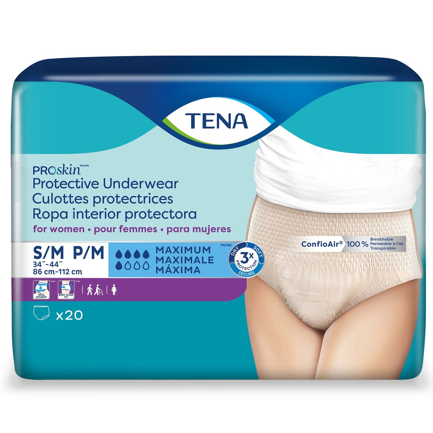 Tena® ProSkin™ Maximum Absorbent Underwear for Women, Small / Medium 73020