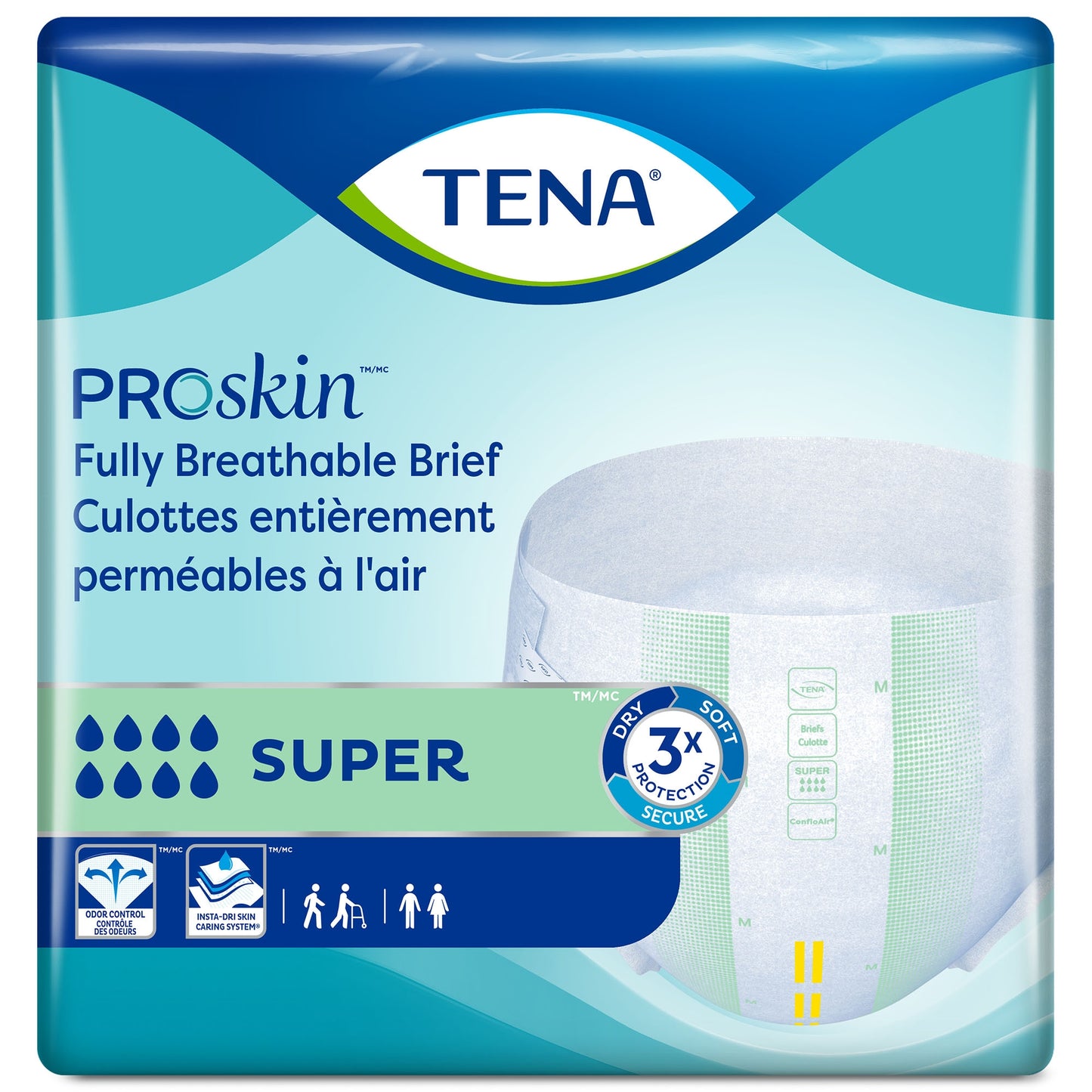 Tena Super Incontinence Briefs, Absorbent, Odor Control 67501