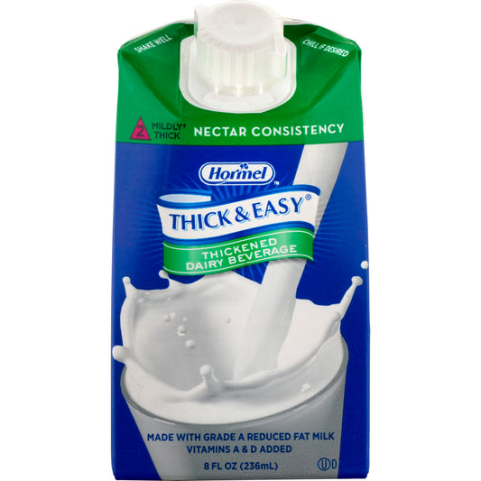 Thickened Beverage Thick & Easy® Dairy 8 oz. Carton Milk Flavor Liquid IDDSI Level 2 Mildly Thick - 24739