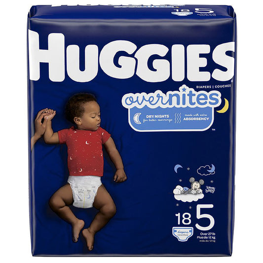 Kimberly Clark Huggies OverNites Diaper, Size 5 49540, Case of 72