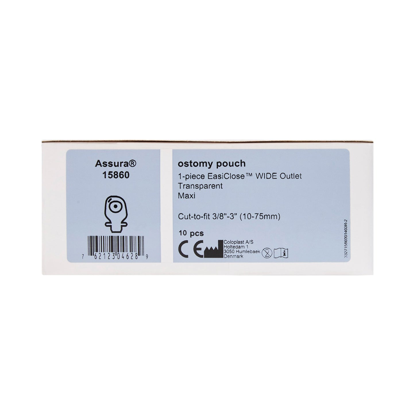 Assura® Original 1-Piece Transparent Colostomy Pouch, 10 – 75mm Stomas 15860