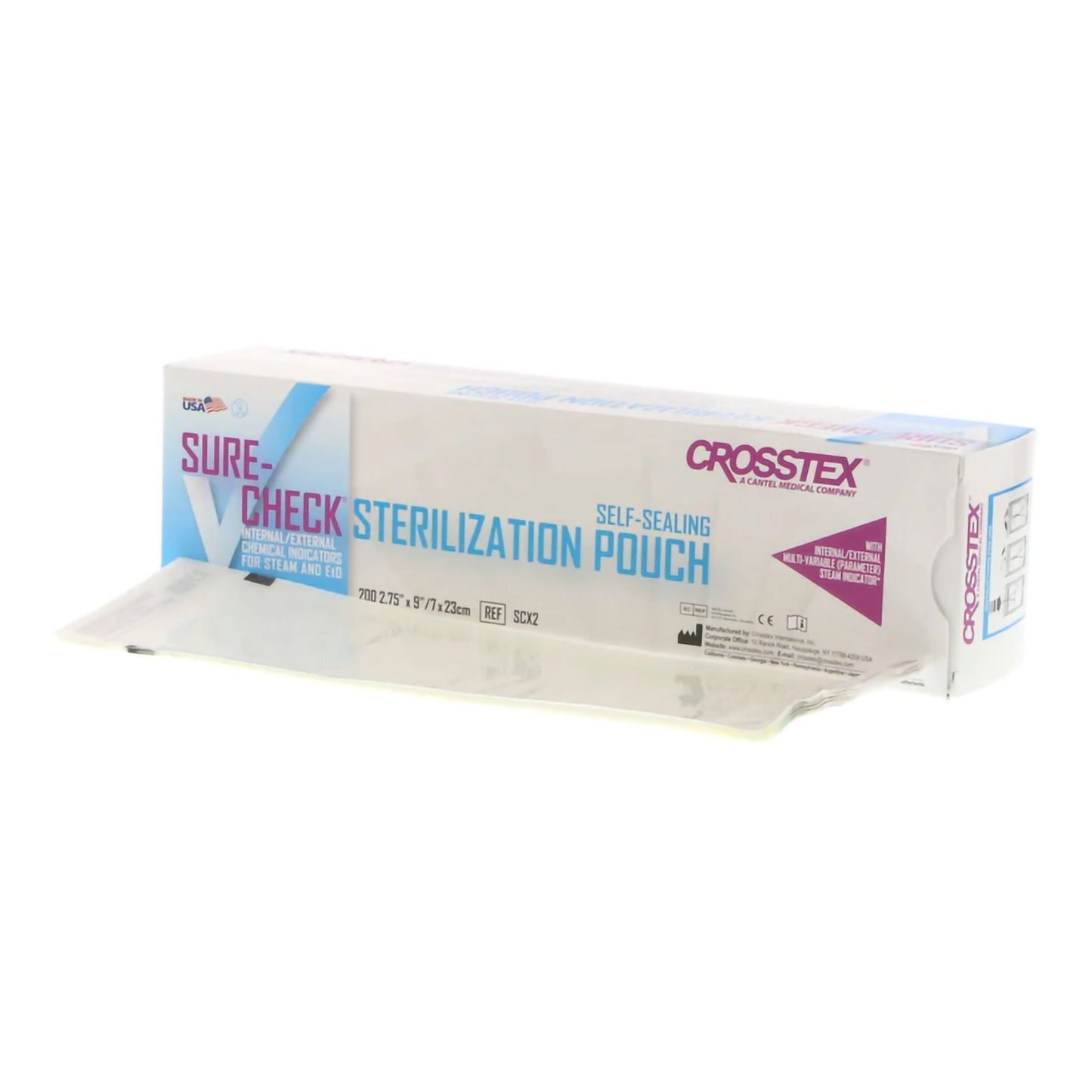 Sure-Check® Sterilization Pouch, 2¾ x 9 Inch SCX2