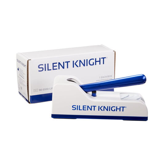Pill Crusher Silent Knight® Hand Operated Blue / White - SK-0500-LMP