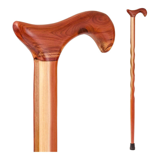 T-Handle Cane Brazos™ Twisted Wood 34 Inch Height Wood Grain - 502-3000-0027