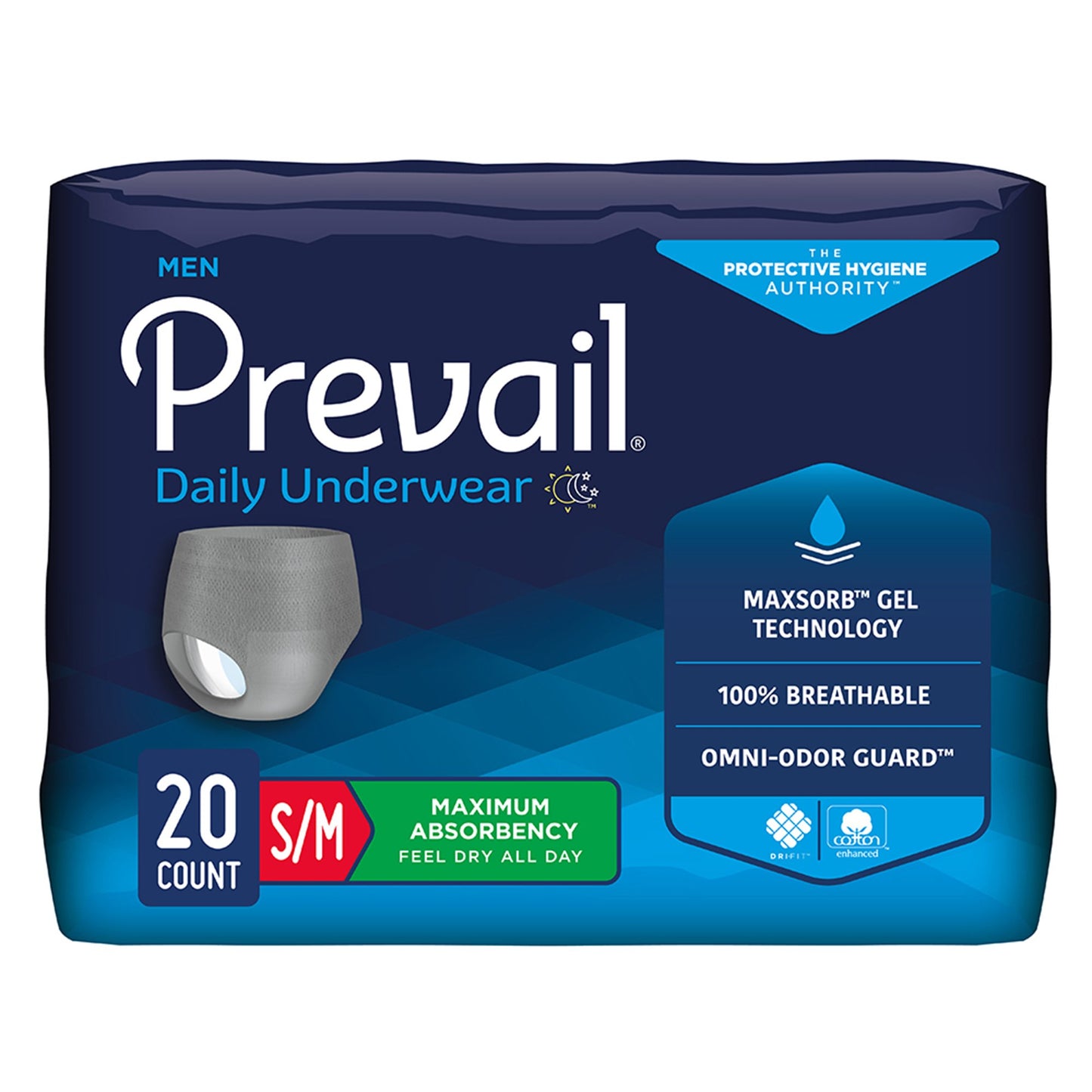 Prevail® Men's Daily Maximum Absorbent Underwear, Small / Medium | PUM-512/1 Medsitis.com_Medsitis_Medical_Supply_1