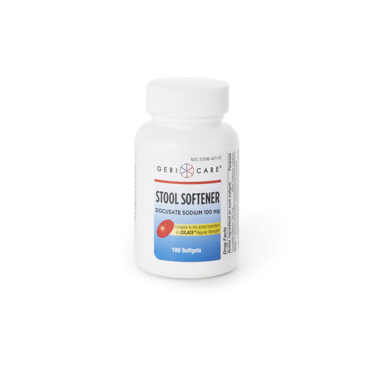 Stool Softener Geri-Care® Softgel 100 per Bottle 100 mg Strength Docusate Sodium - 401-01-GCP