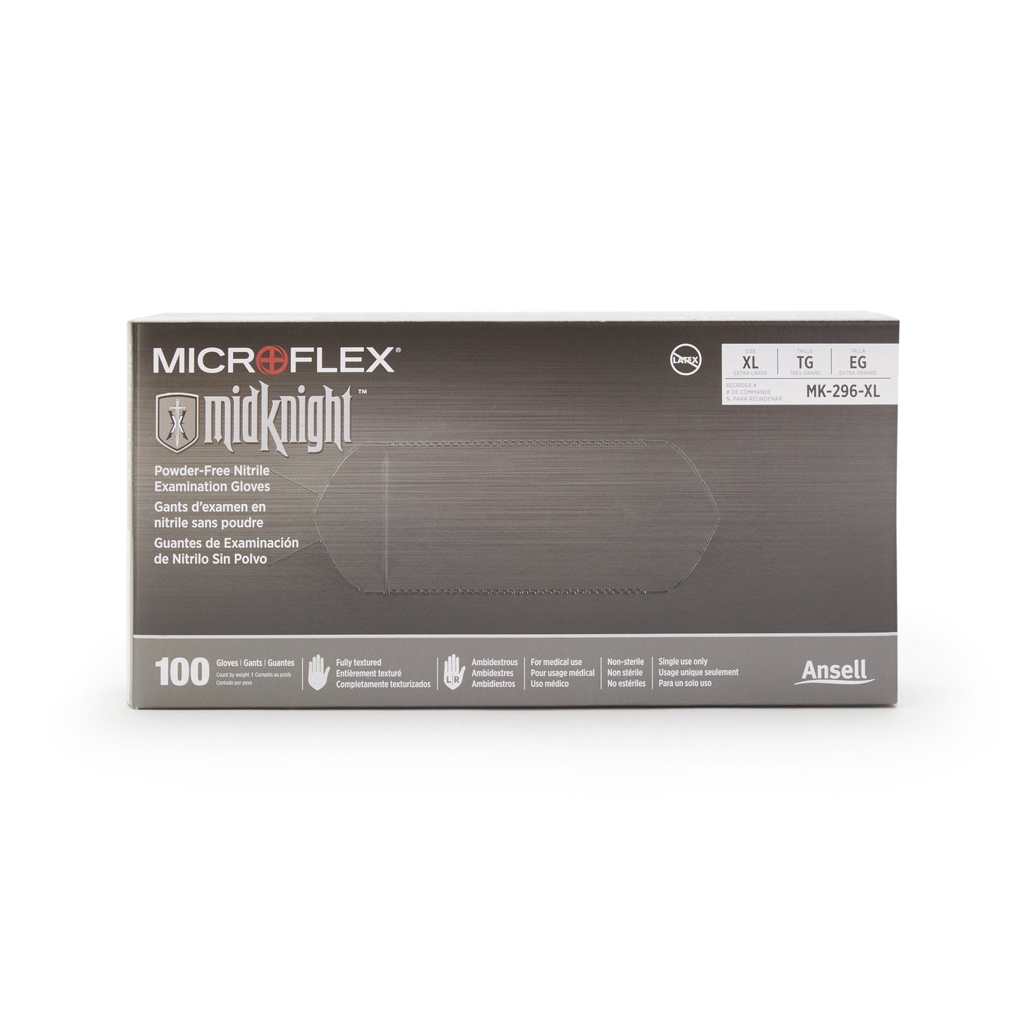 Microflex® MidKnight™ Nitrile Exam Glove, Extra Large, Black MK-296-XL