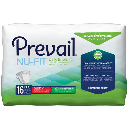 Prevail® Nu-Fit® Maximum Absorbency Incontinence Brief, Medium | NU-012/1 Medsitis.com_Medsitis_Medical_Supply_1