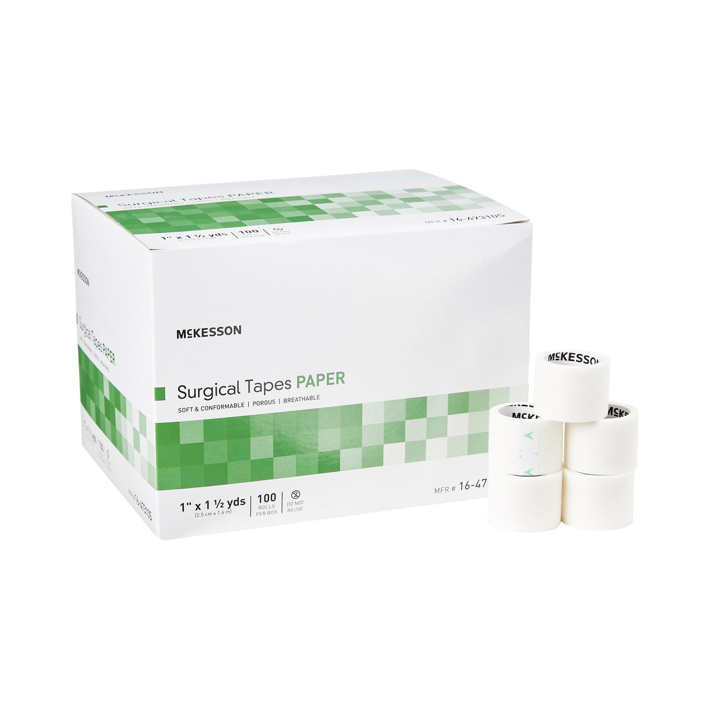 McKesson Brand McKesson Paper Medical Tape, 1 Inch x 1-1/2 Yard, White 16-47310S, Case of 800