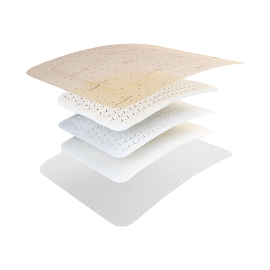 Foam Dressing Mepilex® Border Flex 6 X 6 Inch With Border Film Backing Silicone Adhesive Square Sterile - 595400
