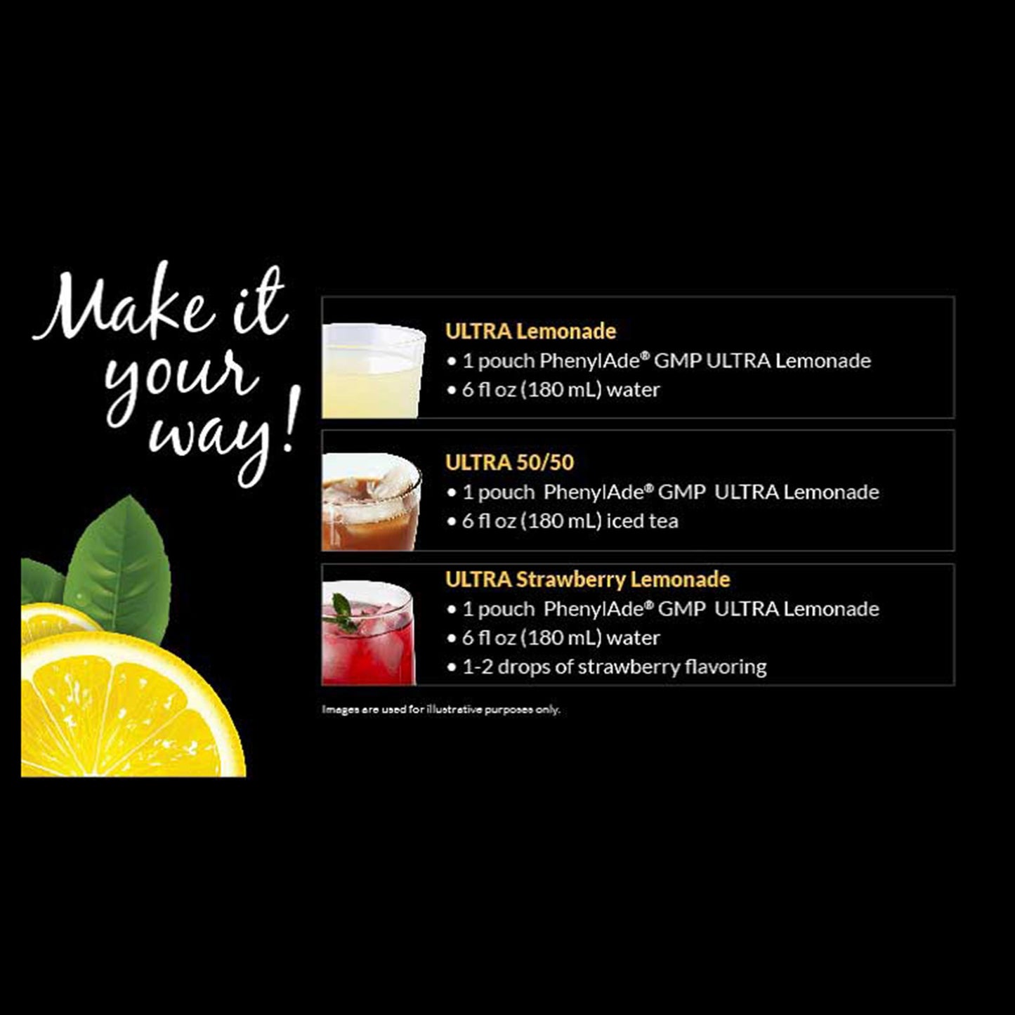 Oral Supplement PhenylAde® GMP ULTRA Lemonade Flavor Powder 1.2 oz. / 33.4 Gram Individual Packet 201718