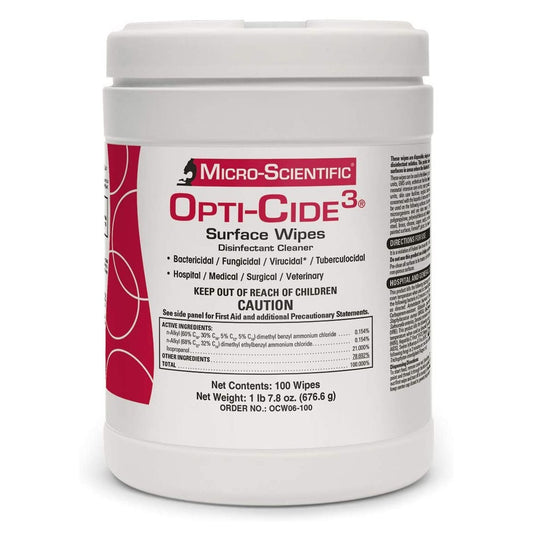 Surface Disinfectant Cleaner Opti-Cide3® Premoistened Broad Spectrum Manual Pull Wipe 100 Count Canister Alcohol Scent NonSterile - MSI100