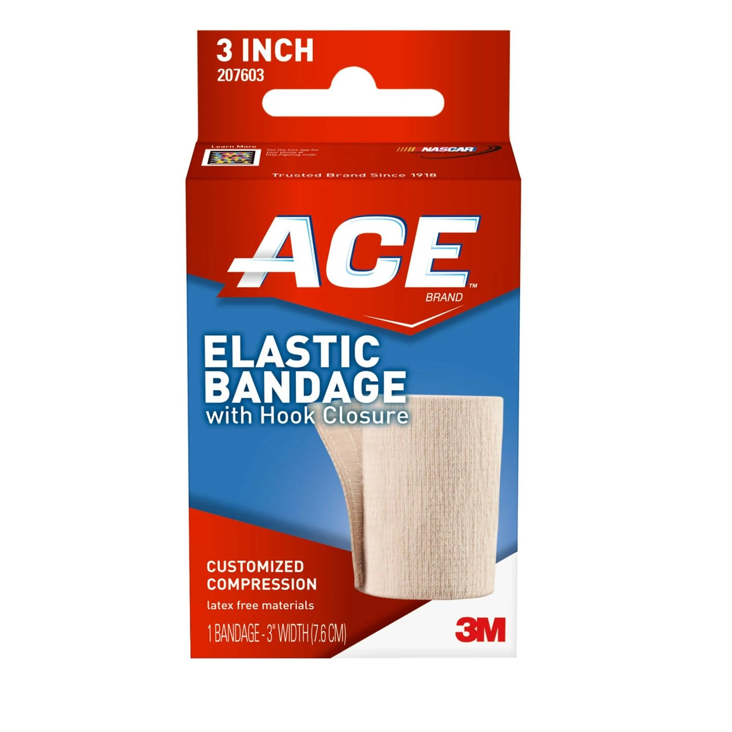 3M™ Ace™ Single Hook and Loop Closure Elastic Bandage, 3 Inch Width 207603