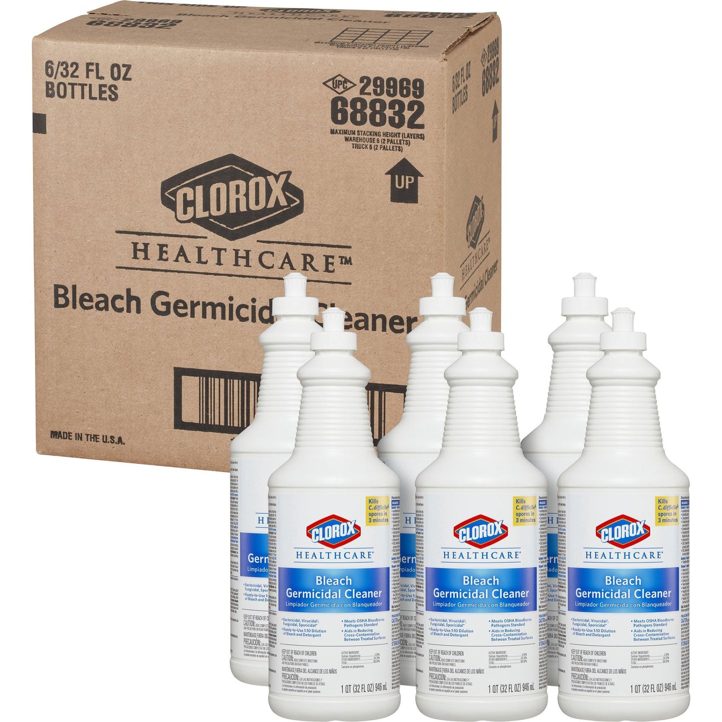 Clorox Healthcare® Bleach Germicidal Cleaner, 32-ounce bottle 68832