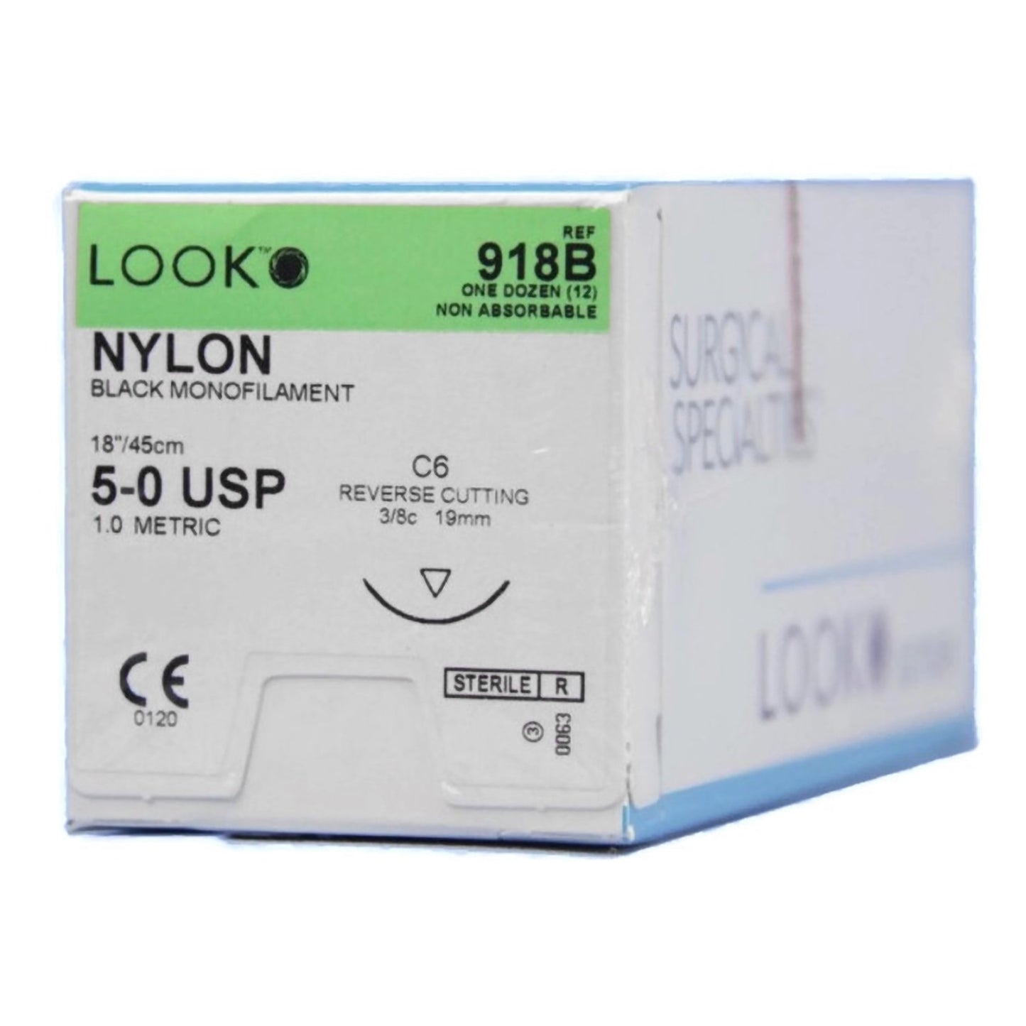 Surgical Specialties LOOK Suture with C6 Needle 918B, Box of 12
