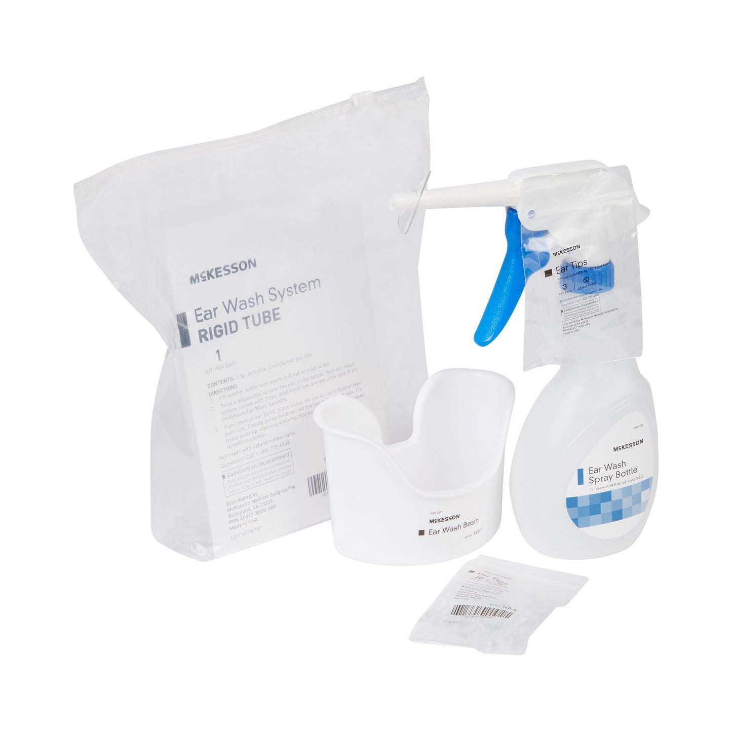 McKesson Ear Wash System Kit with Rigid Tube and 23 Ear Tips 140-4