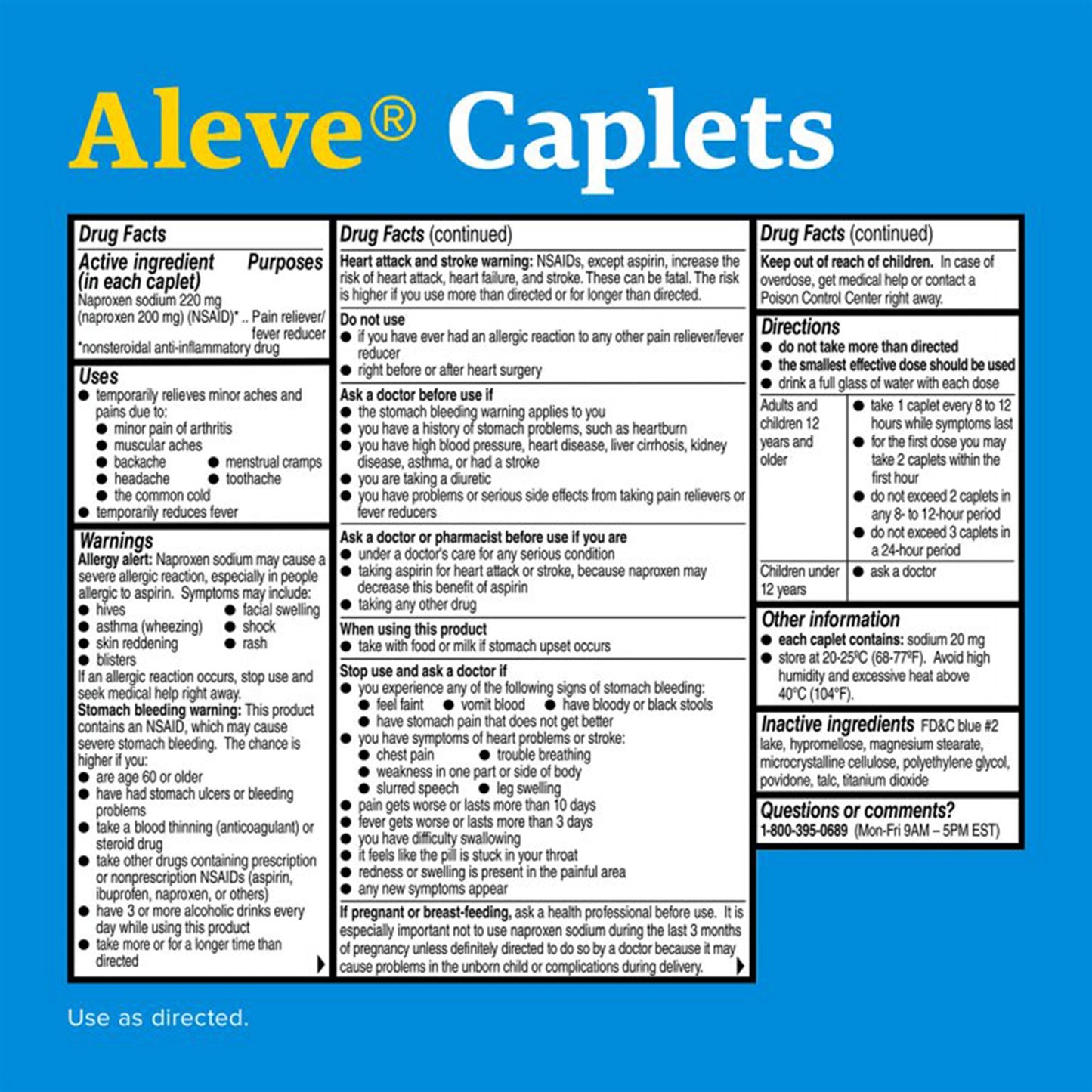 Aleve Caplets with Easy Open Arthritis Cap 00280605001