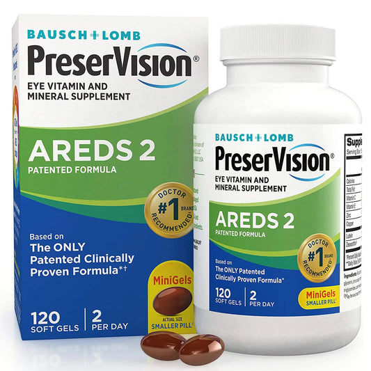 Eye Vitamin Supplement PreserVision® Areds 2 Ascorbic Acid / Vitamin E 2200 IU - 226 mg Strength Capsule 120 per Bottle - 24208069762