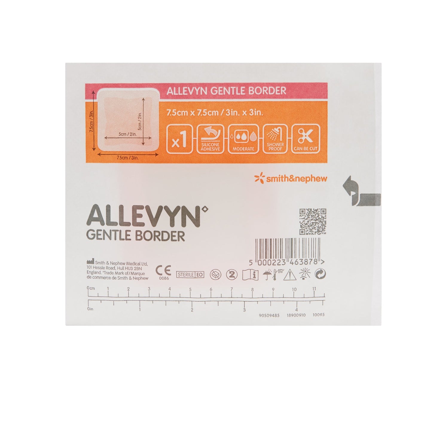 Allevyn Gentle Border Silicone Foam Dressing, 3 x 3 Inch 66800276