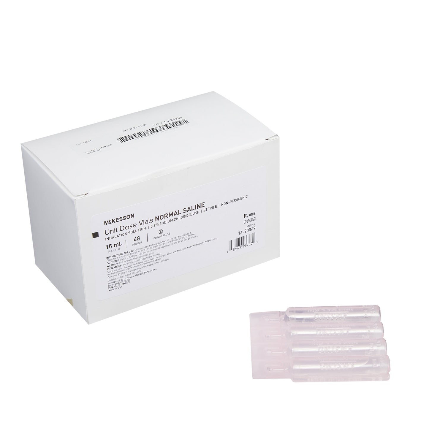 McKesson Sodium Chloride, Preservative Free 0.9% Solution 15 mL - 16-20069
