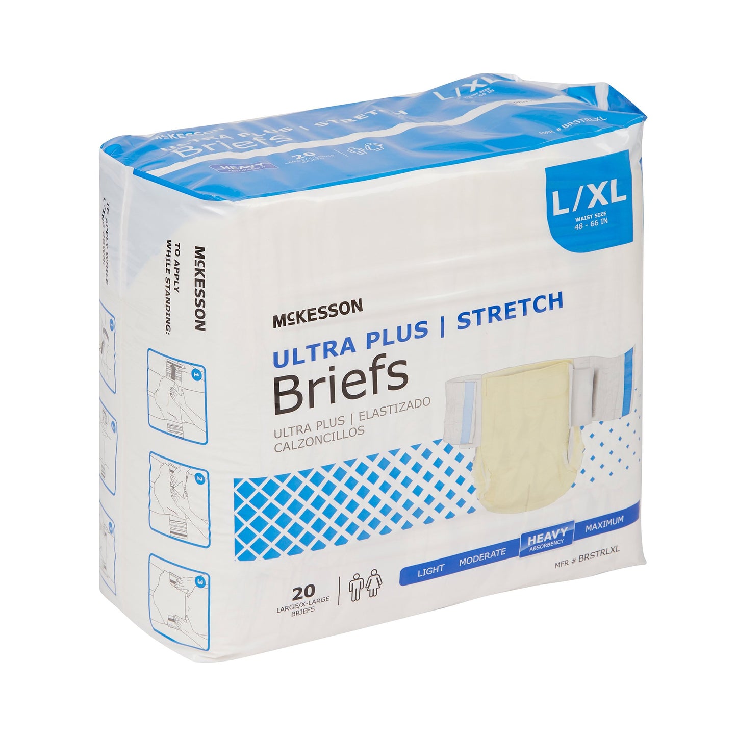 McKesson Ultra Plus Stretch Heavy Absorbency Incontinence Brief, Large / X-Large BRSTRLXL