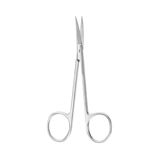 Iris Scissors McKesson Argent™ 4 Inch Length Surgical Grade Stainless Steel Finger Ring Handle Curved Sharp Tip / Sharp Tip - 43-1-107