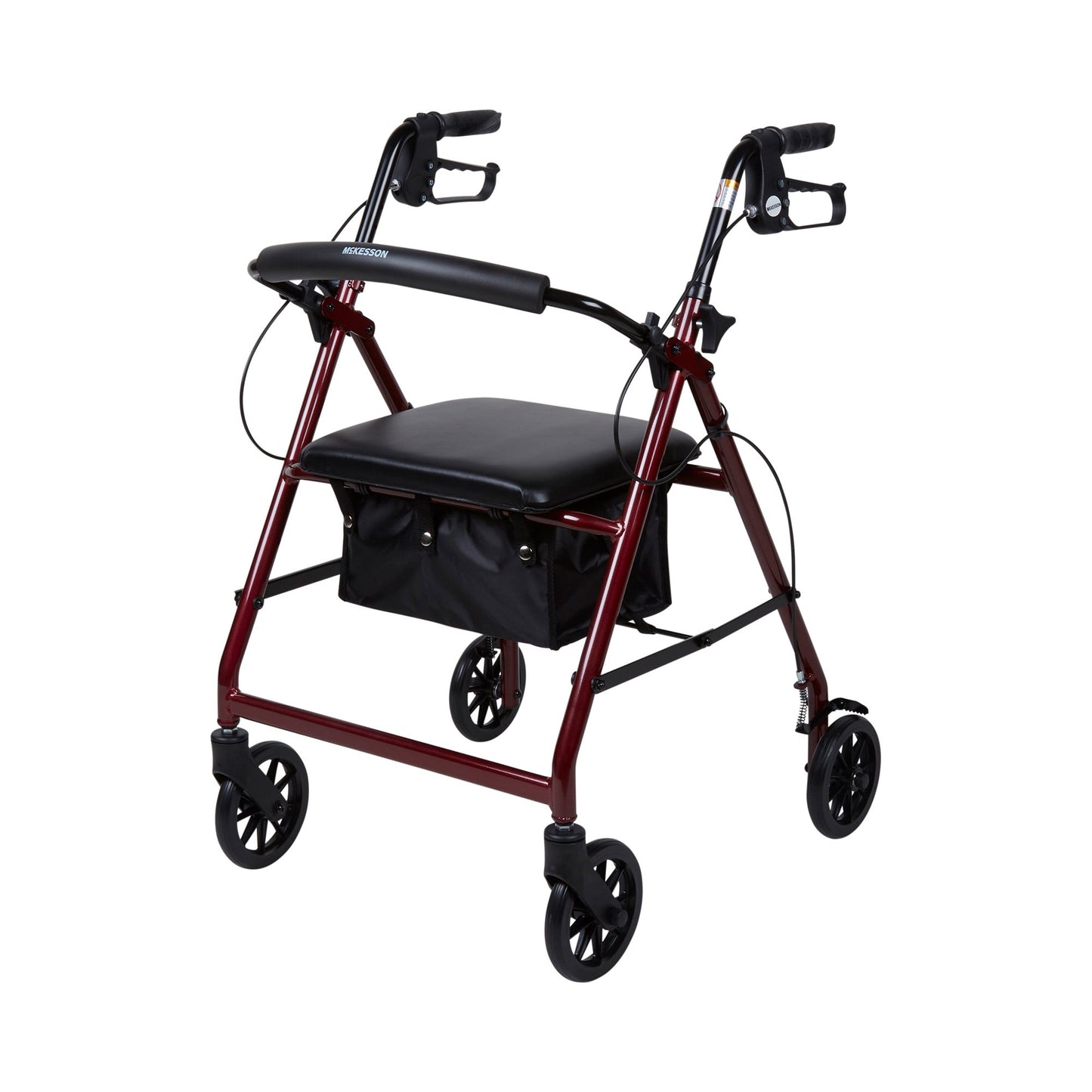 McKesson Folding Aluminum Four-Wheel Rollator, Red 146-R726RD
