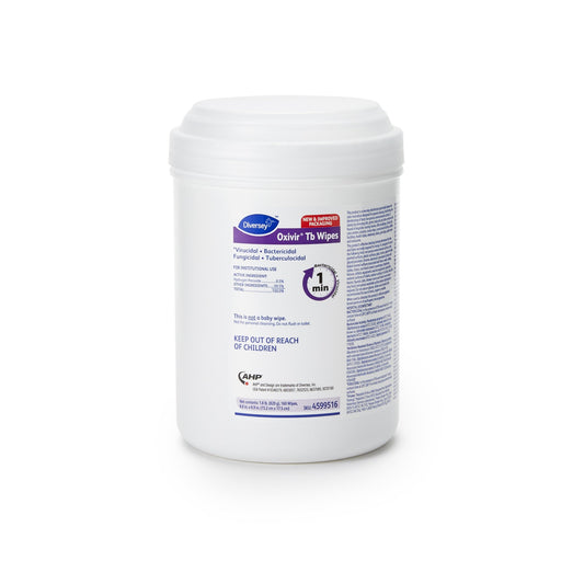 Surface Disinfectant Cleaner Diversey™ Oxivir® Tb Premoistened Hydrogen Peroxide Based Manual Pull Wipe 160 Count Canister Unscented NonSterile - DVO4