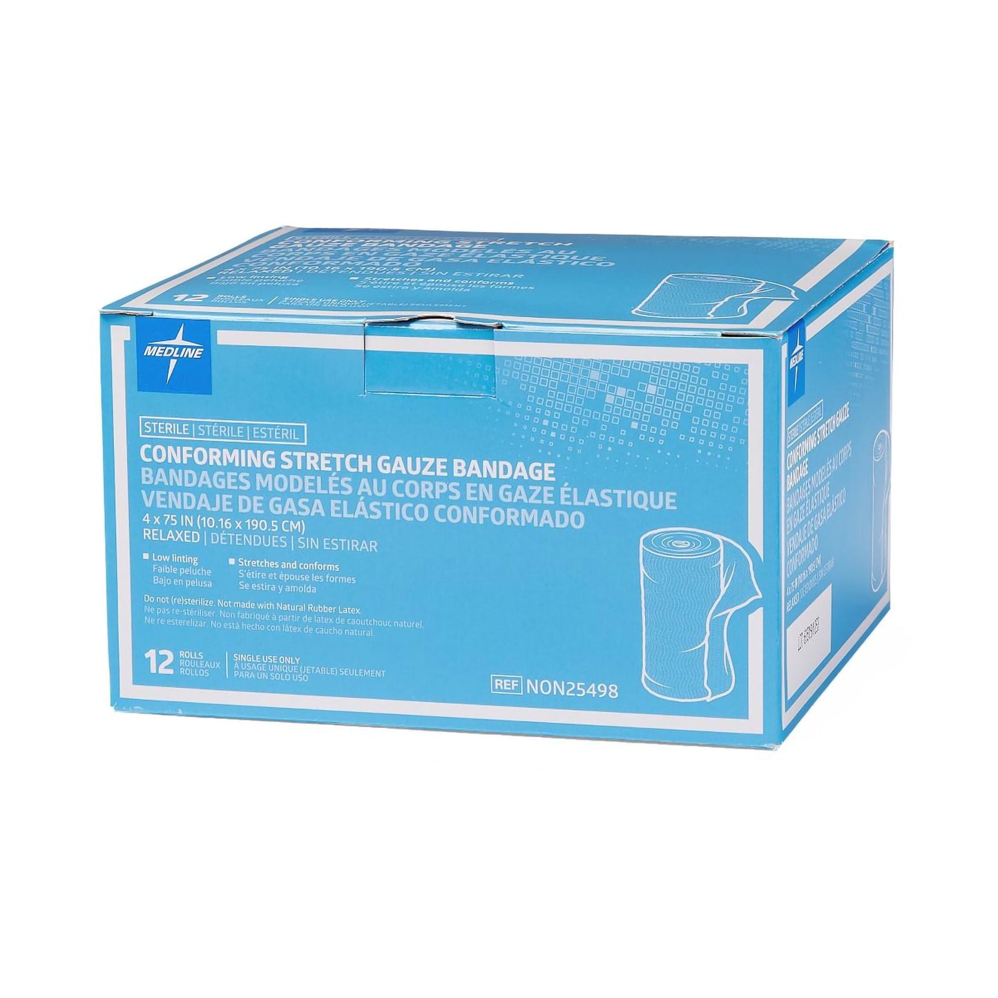 Medline Sterile Conforming Bandage, 4 Inch x 4-1/10 Yard NON25498