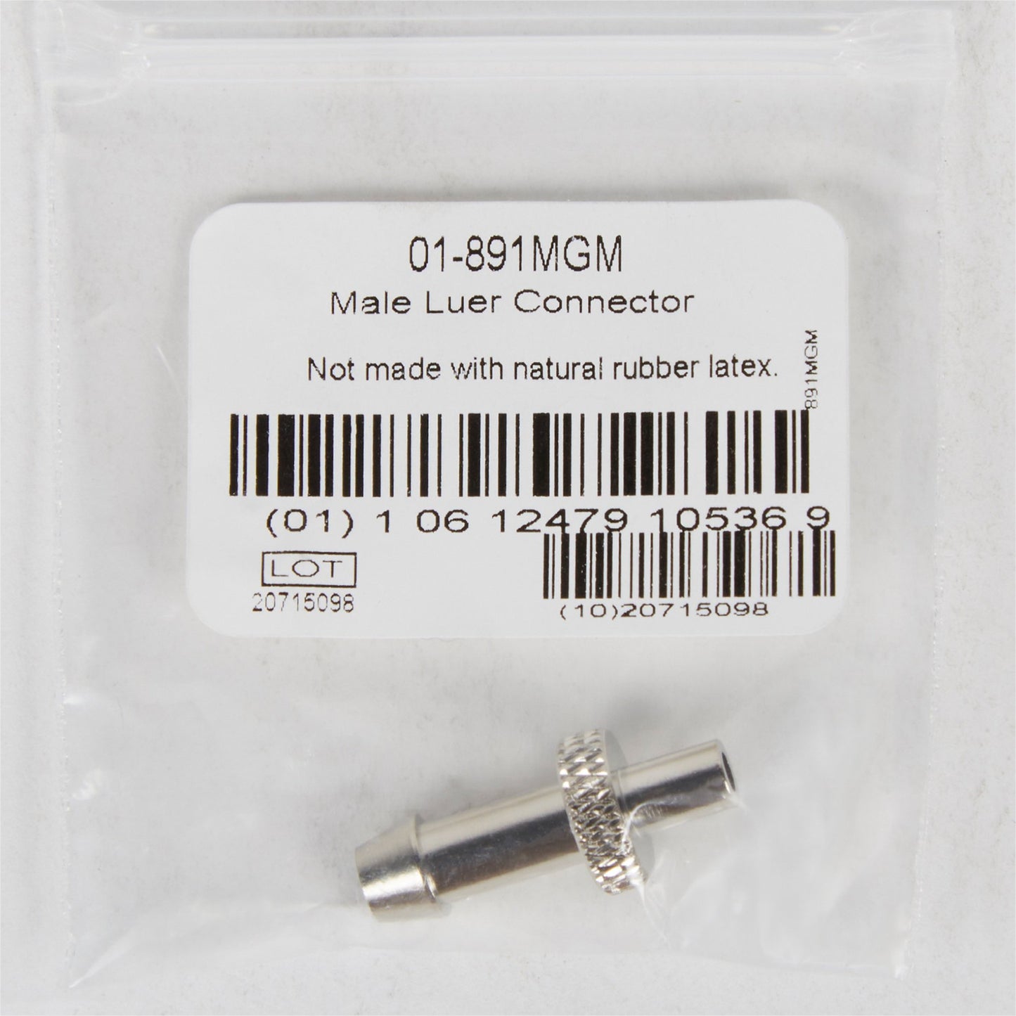 McKesson Brand entrust Performance Plus Male Blood Pressure Unit Tube Luer Connector 01-891MGM, 1 Each