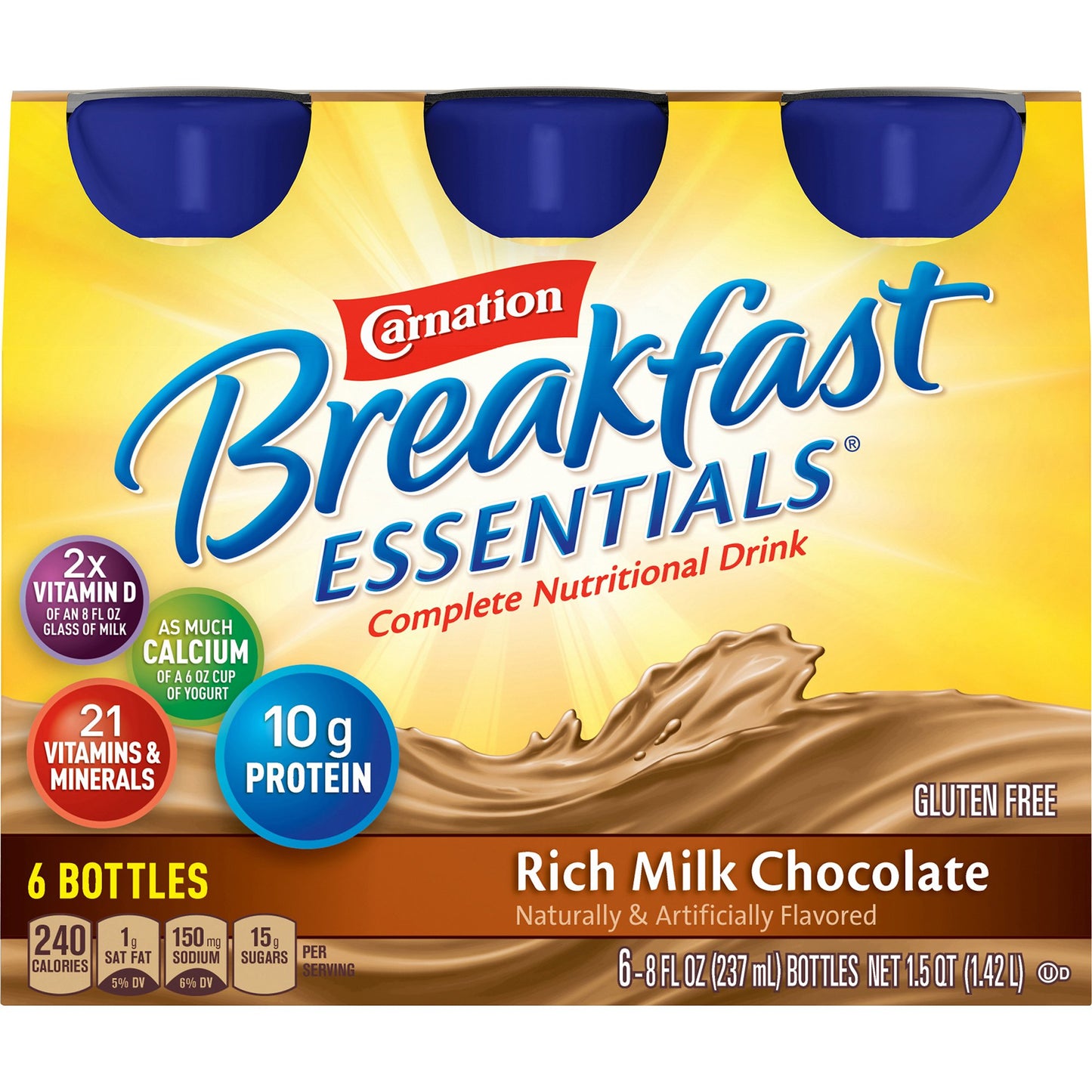 Carnation Breakfast Essentials® Chocolate Nutritional Drink, 8-ounce bottle 12230369