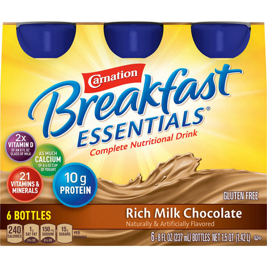 Carnation Breakfast Essentials® Chocolate Nutritional Drink, 8-ounce bottle 12230369
