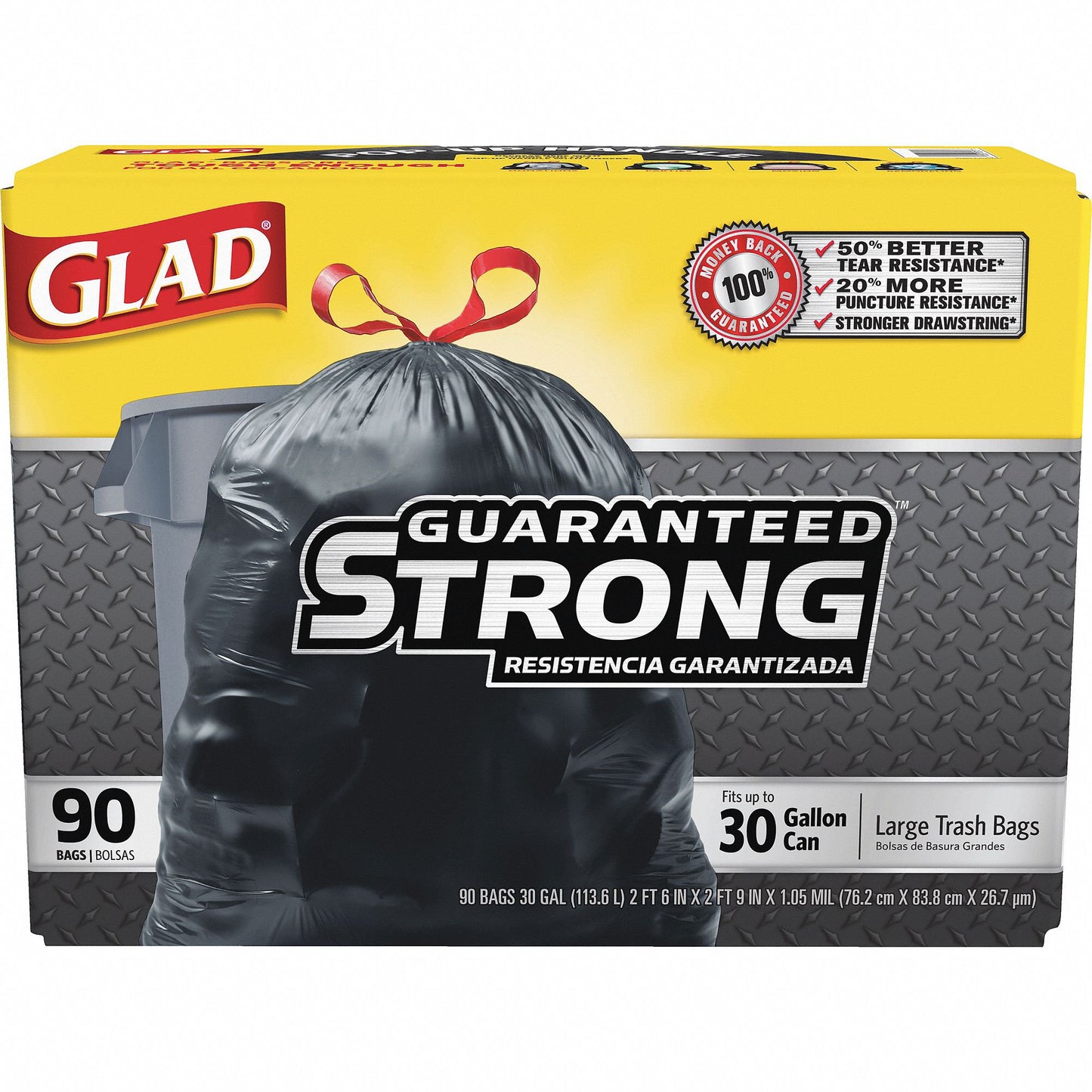RJ Schinner Co Glad Trash Bag 78952, Case of 90