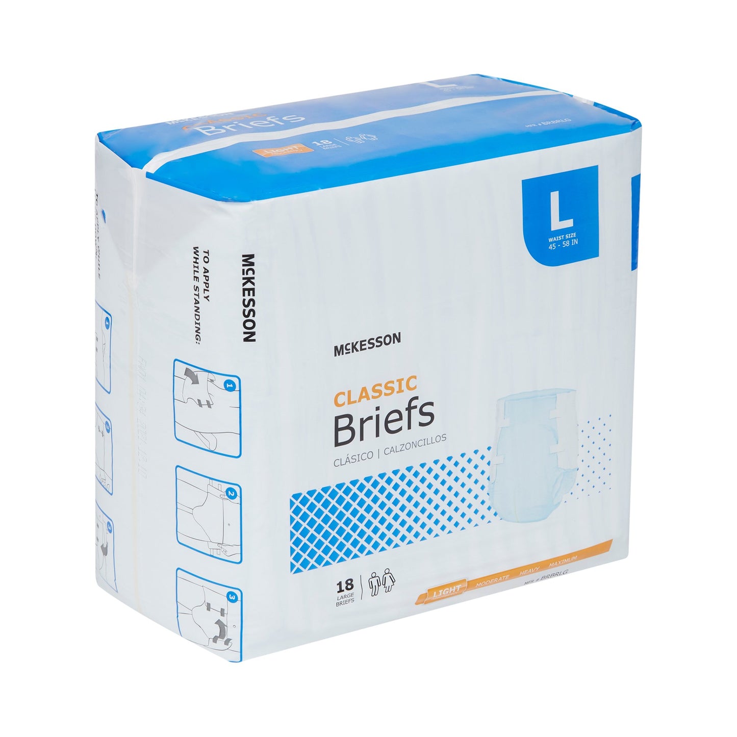 McKesson Classic Light Absorbency Incontinence Brief, Large BRBRLG