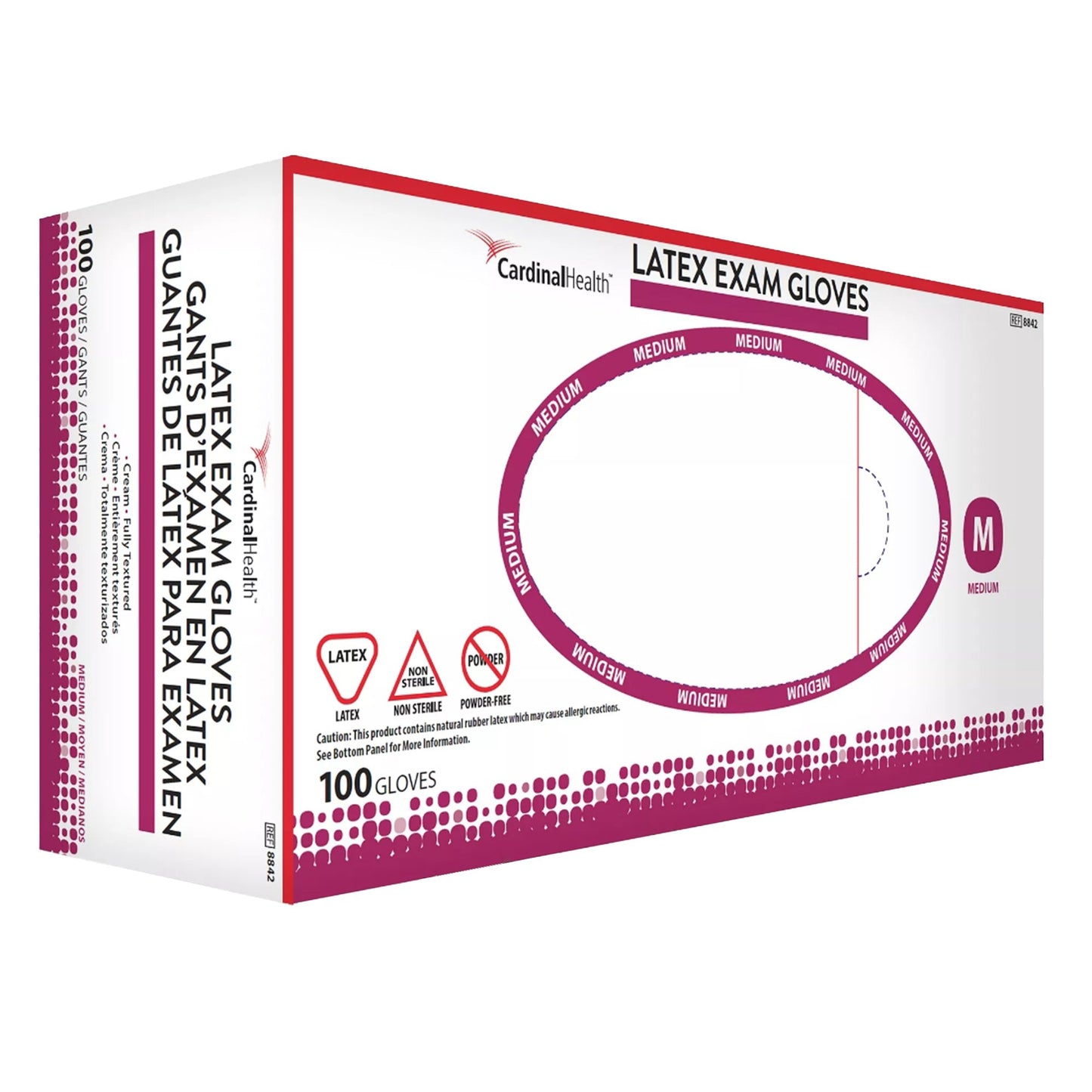 Positive Touch® Latex Exam Glove, Medium, Ivory 8842