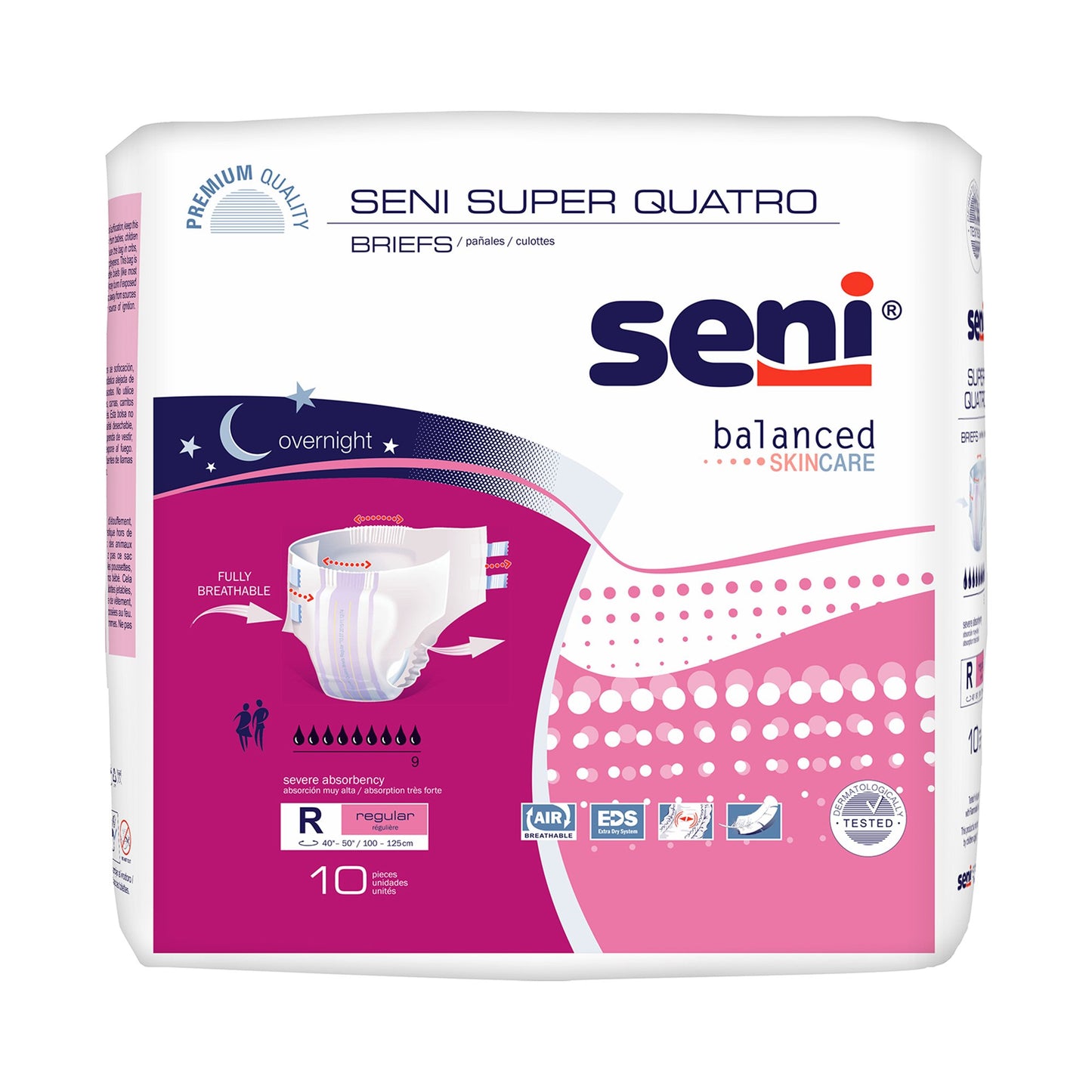 Seni® Super Quatro Severe Absorbency Incontinence Brief, Regular S-RE10-BQ1