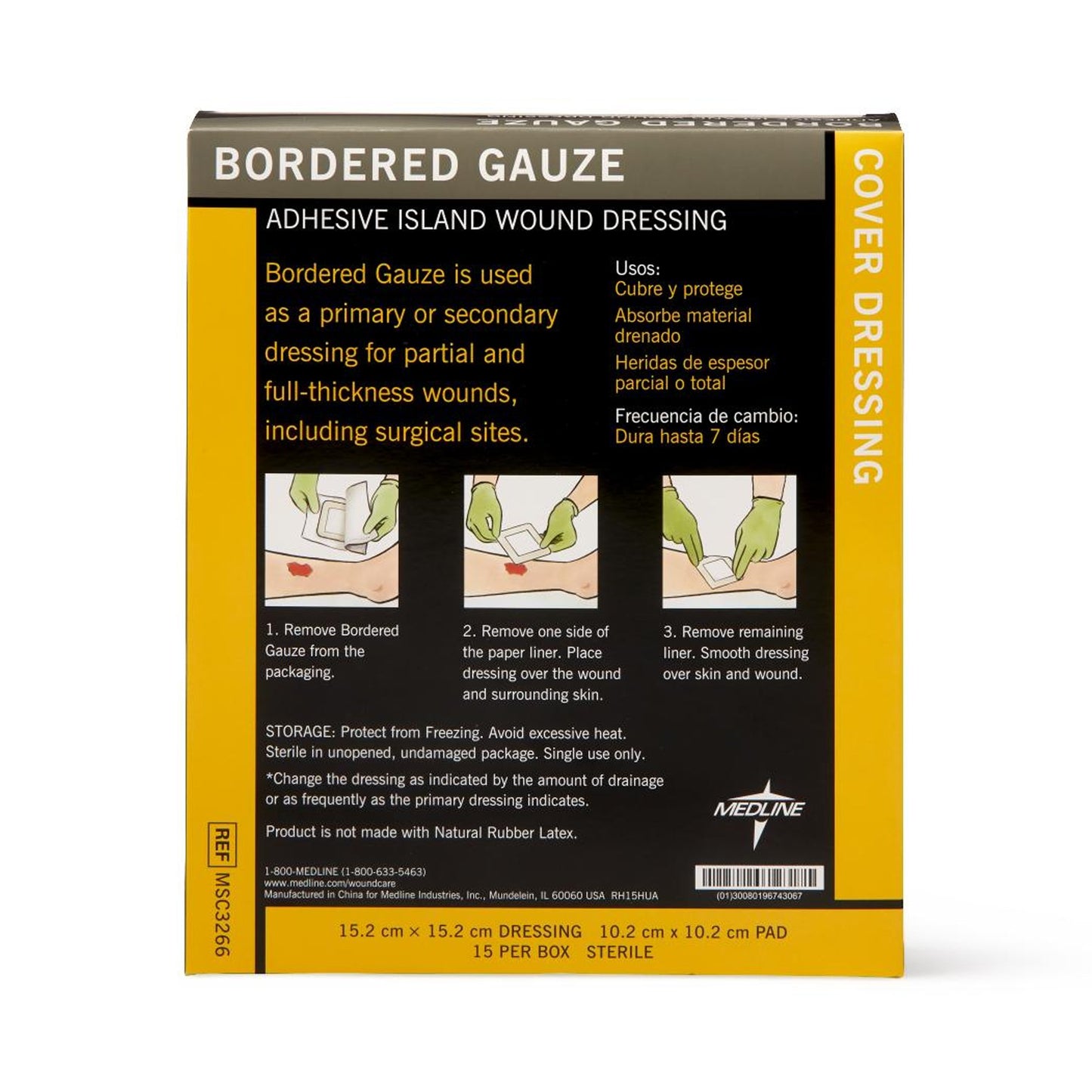 Medline White Island Dressing, 6 x 6 Inch MSC3266